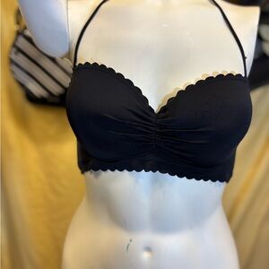 Victoria's Secret Black Scalloped Edge Top